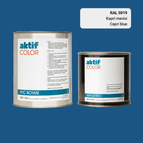RAL 5019 Kapri Mavisi PVC Boyası – 1 kg Boya + 0,5 kg Sertleştirici