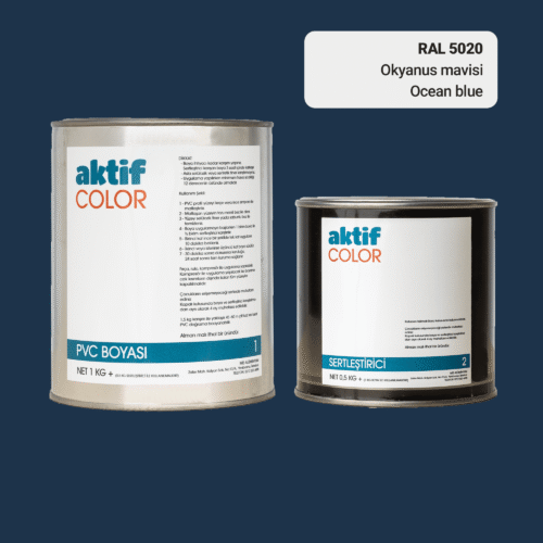 RAL 5020 Okyanus Mavisi PVC Boyası – 1 kg Boya + 0,5 kg Sertleştirici