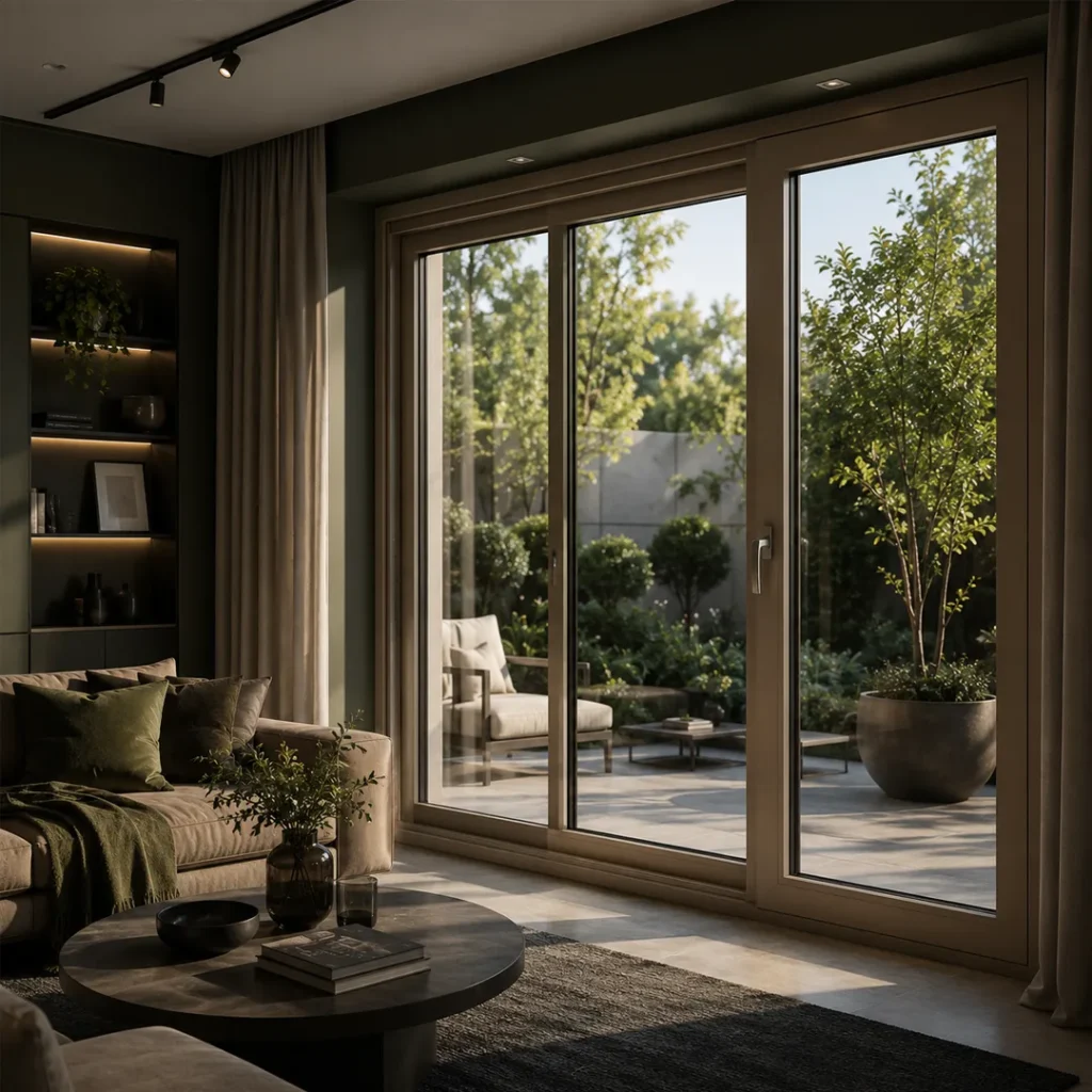 Aktif Color PVC doğrama boyası ile cappuccino tonlarında yenilenmiş modern pencere doğraması